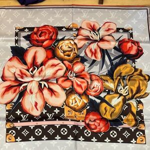 Louis Vuitton Multicolor Floral Silk Scarf